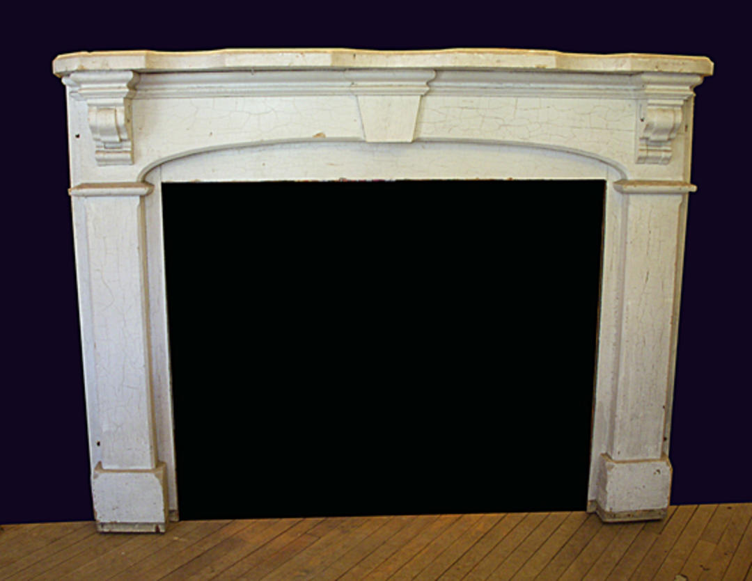Painted Pine Mantel from Brass Knob of PERMANENTLY CLOSED ATTIC