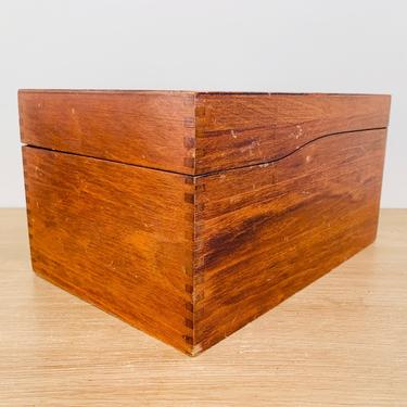Vintage Dovetail Joint File Box Globe Wernicke 7410 C Peerless Tray 