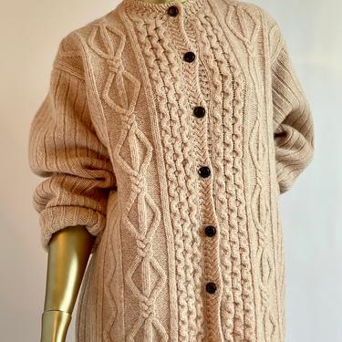 Shetland Wool Cardigan Oversized Gramma Sweater 