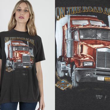 Truckers Only On The Road Again T Shirt Vintage 80s 3
