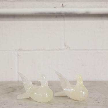 pair of vintage french onyx doves