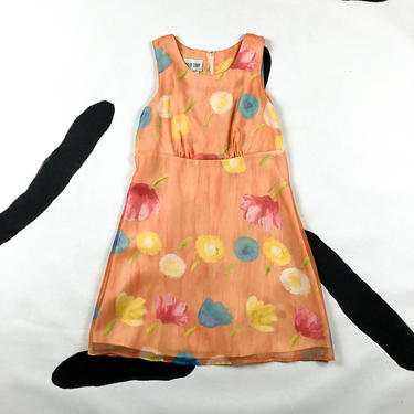 byer too 90s dress Vintage 1990's "Byer Too California" Black & White Floral Slip Dress w   Retroland Originals
