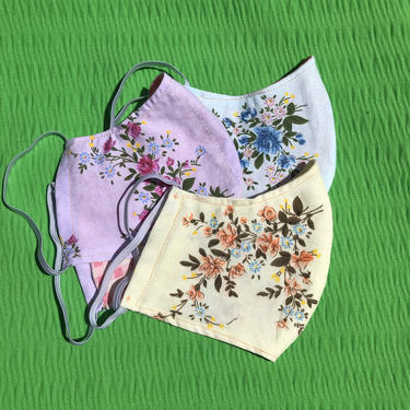 Retro Hankies 100% Cotton Reusable Face Mask by blindcatvintage