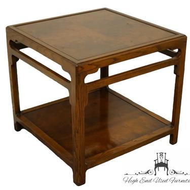 MAITLAND SMITH Asian Inspired Burled Walnut 25&quot; Square Accent End Table 