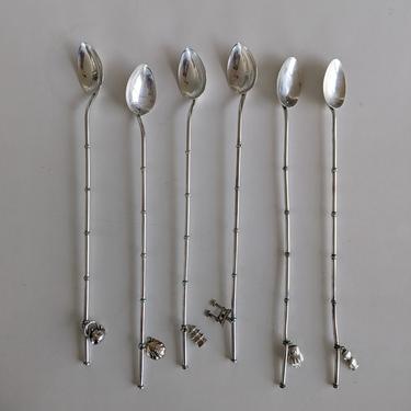 Vintage Easterling Sterling Silver Teaspoon Straw - Set of 6 