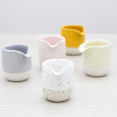Mini Speckled Ceramic Pitcher/Pourer/Creamer - Tiny Handmade Pottery - Milk/Cream/Syrup/Coffee/Tea - Cafe/Coffee Shop - Modern Cute - Pastel 