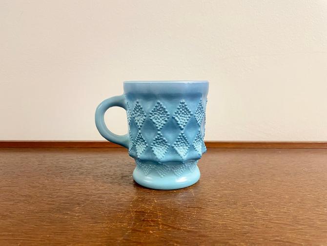 Vintage Fire King Anchor Hocking Glass Blue Ombre Milk Glass