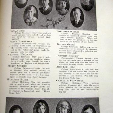 Vintage Year Book Art Deco 1925 Chinook High School Year Book Annual 