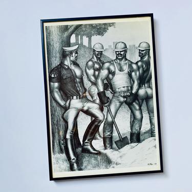 Vintage Tom of Finland Construction Workers Litho.