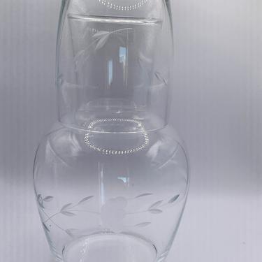 Perfection Glass Company Antique Glass Water Carafe, Dated March 30th,  1897, Vintage Two Piece Water Carafe, Elegant Dining, Wine Carafe 