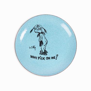 William Steig Enameled Plate &amp;quot;Why Pick On Me&amp;quot; Copper Bernad 