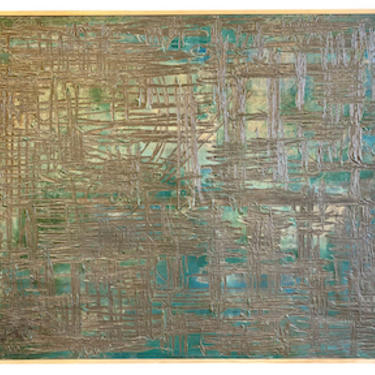 Green Abstract Painting, France, Early 20th Century