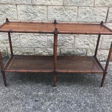 Vintage faux bamboo console table 