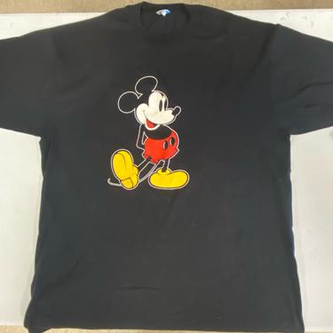 Vtg Disney Character Fashions Mickey Mouse Black Short Sleeved T-shirt XL