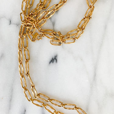 vintage 1990s Monet Gold Chain Long Necklace 