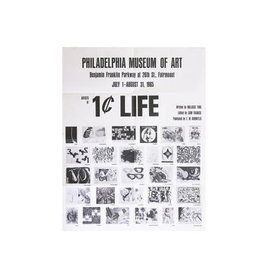 Rare Philadelphia Museum of Art 1 cent life Artist Exhibition Poster - Andy Warhol, Lichtenstein 