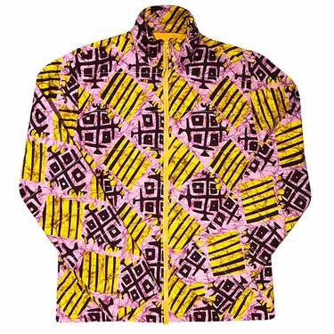 Pagne Puffer Jacket (Yellow-Pink Funky Geometric)