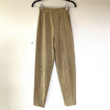 1980s metallic gold knit pants 