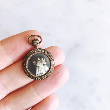Antique Italian Madonna and Child Brass Medal 