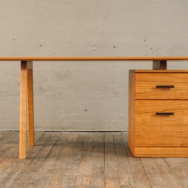 Mid-Century Wooden Desk with Drawers, Home Office Desk, Modern Office Desk, Solid Wood Desk, Work From Home Desk 