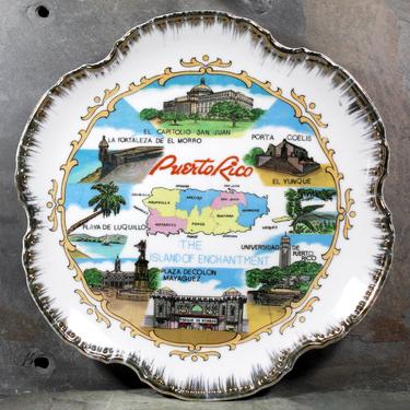Vintage Puerto Rico Souvenir Plate - Full-Color Souvenir Plate - Puerto Rico Souvenir - San Juan, Porta Coelis, Parque de Bombas & More! 