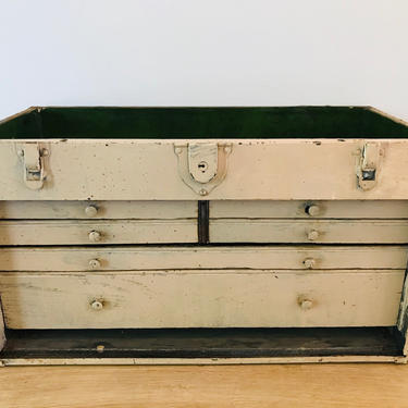 Hand Crafted Vintage Industrial Machinist Tool Box / Jewelry Box