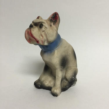 アンティーク雑貨 Vintage Chalkware Bulldog Vintage Chalkware Carnival Game Prize Bulldog 1930-40s
