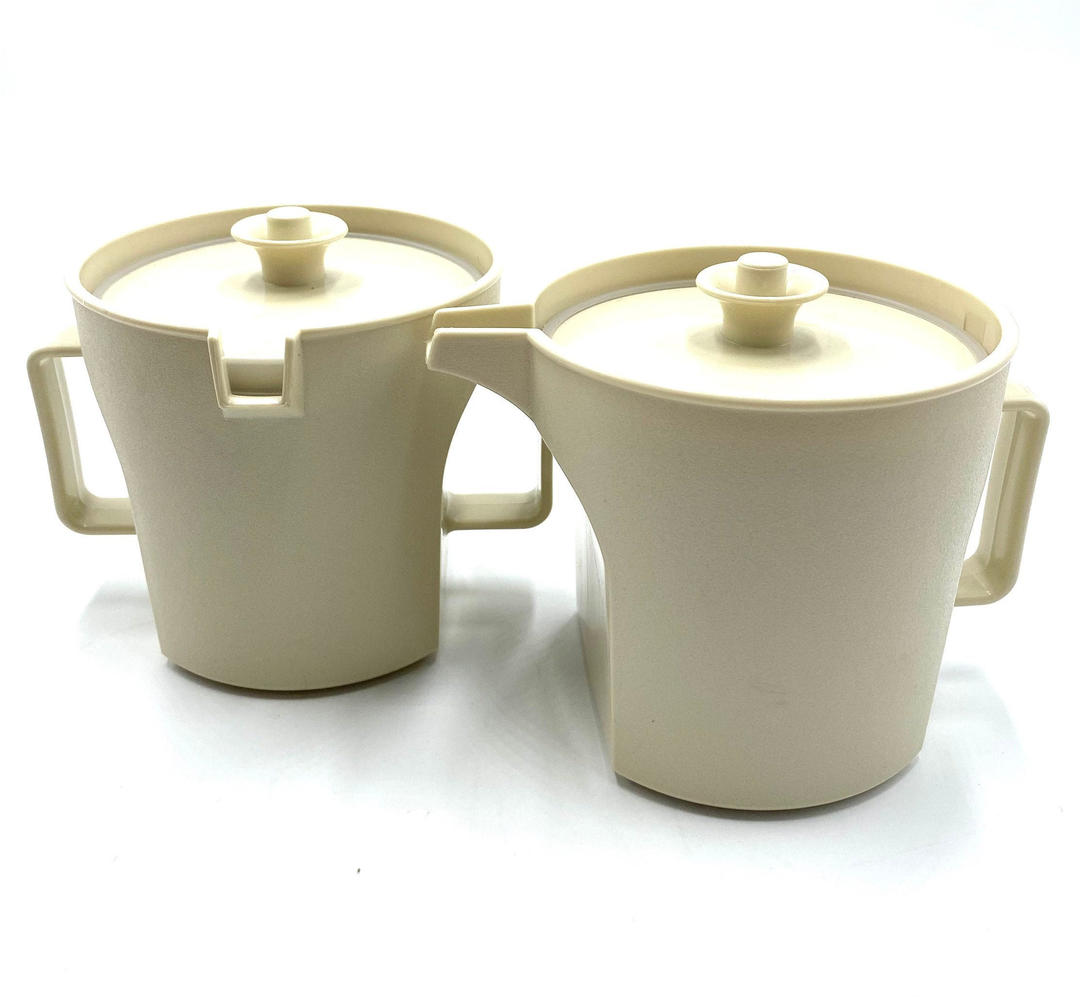 Tupperware SUGAR AND CREAMER Yellow 1970s 