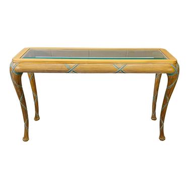 Casa Stradivari Hand Carved Banded Sheaths of Wheat Console Table