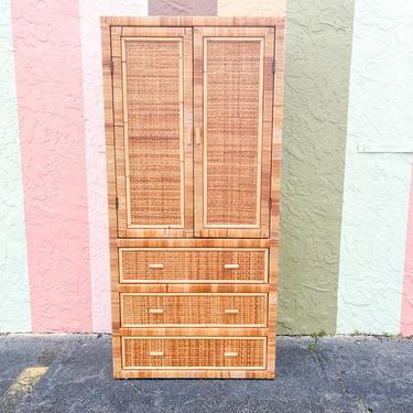 Island Style Rattan Wrapped Cabinet