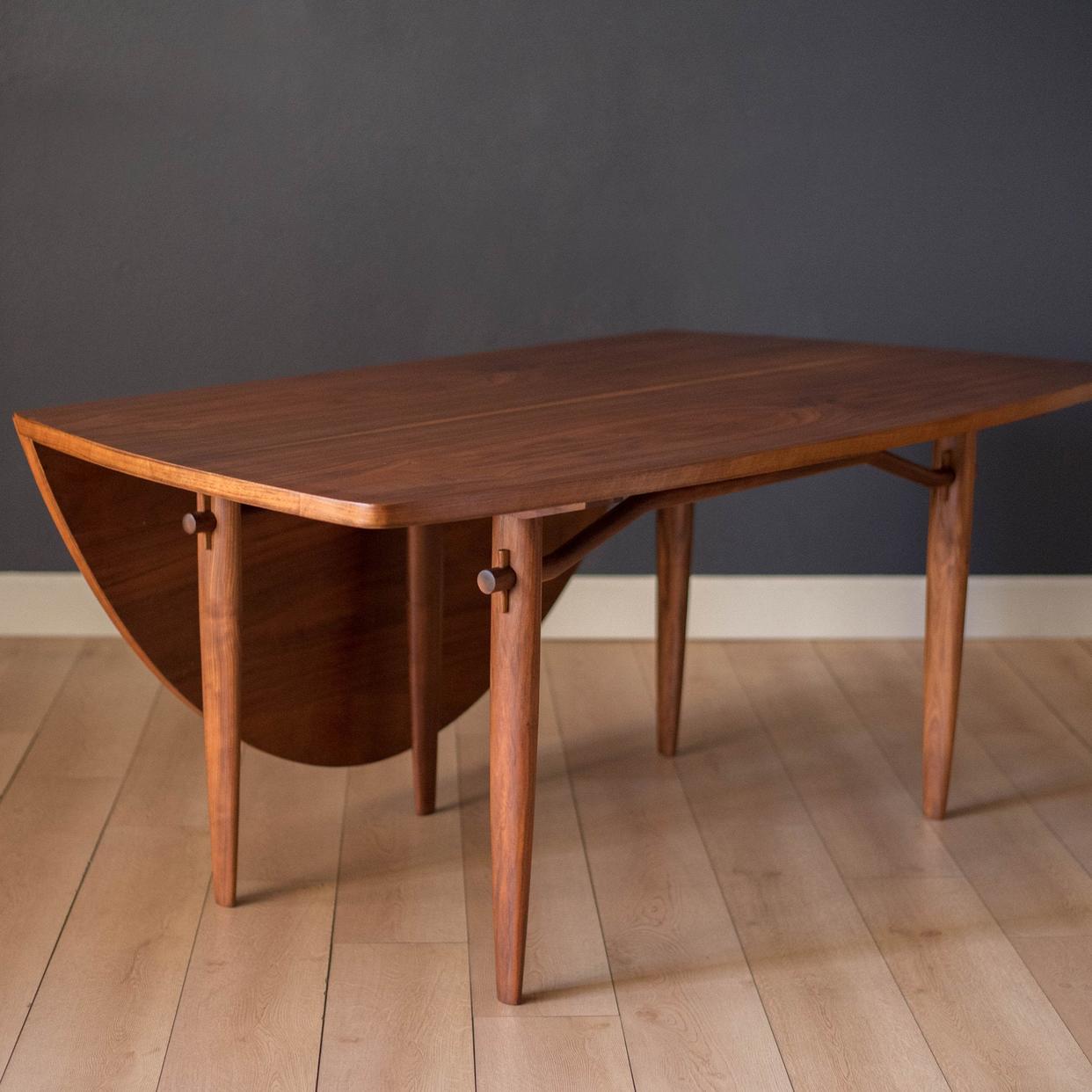 Vintage Walnut Nakashima Drop Leaf Dining Table for | Mid Century ...