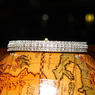 Vintage Triple Row Gold Diamond Tennis Bracelet, 6.48 TCW, Dazzling Two Tone Tennis Bracelet, Over 200 Brilliant Diamonds, 7&amp;quot; Long 