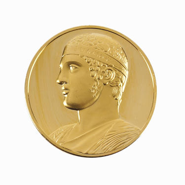 24k Gold Plated Bronze Medal Coin L’aurige de Delphes 