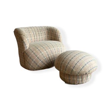 Milo Baughman Swiveling Lounge Chair &amp; Ottoman 