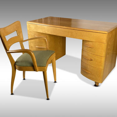 1950s Desk M-315-W (with Chair) by Count Alexis de Sakhnoffsky for Heywood Wakefield - *Please ask for a shipping quote before you buy. 