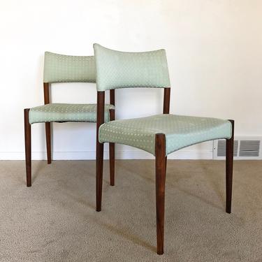 Danish modern Schou Andersen (2) rosewood dining chairs 