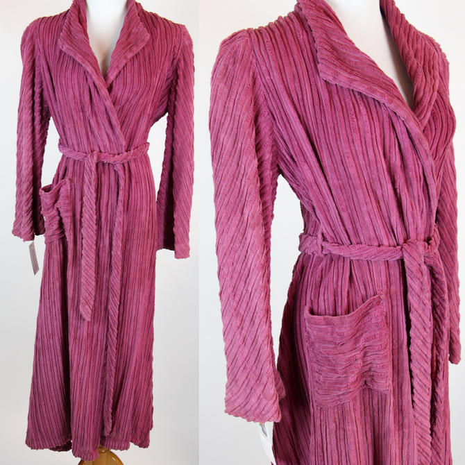 RARE Vintage 1930s Robe Purple Chenille Dressing Gown House Robe Walk