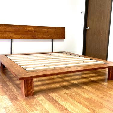 NEW ITEM | Platform Bed And Headboard | Full Size | Wood Legs | Modern Minimal Design 