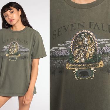 Seven Falls Colorado Shirt 90s T Shirt Colorado Springs TShirt Deer Bear Shirt Vintage Graphic Tee Medium Large 