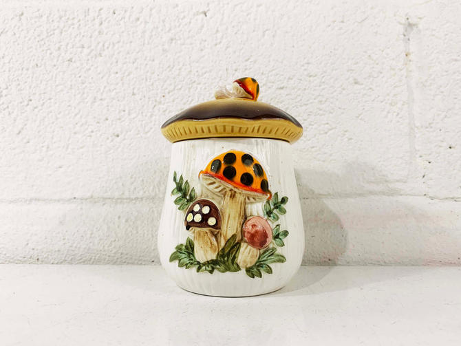 Vintage MCM Brown Mushroom Top Ceramic Flour Canister by Holiday Desig –  The Cupboard Shop NJ