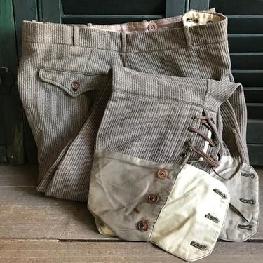 Antique French Twill Jodhpurs, Chore Wear Trousers, Riding Pants, Peasant Work Pants, Farmhouse, Equestrian 