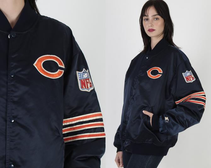 Reebok On Field NFL Puffer Coat Jacket Chicago Bears Football Navy Mens  Size L