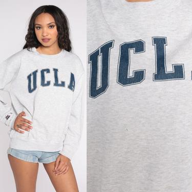 UCLA Sweatshirt 90s University Shirt Grey Graphic LOS ANGELES California College Sweater 1990s Vintage Jansport Medium 