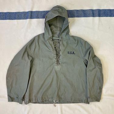 Size Medium Vintage 1940s N-2 US Navy Wet Weather Hooded Parka Jacket 