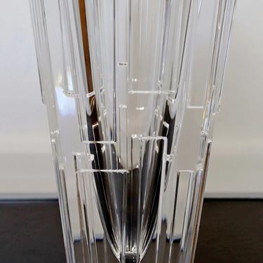 Contemporary Modern Orrefors Signed Glass Vase Table Sculpture 1980s Sweden 
