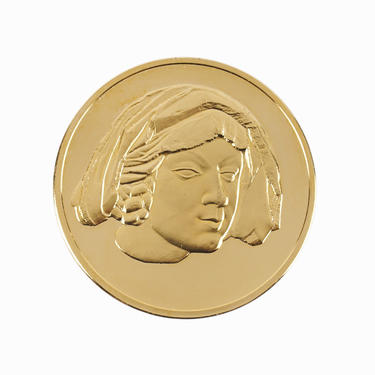 24k Gold Plated Bronze Medal Coin Gold Woman's Head Nikolaus Gerhaert 