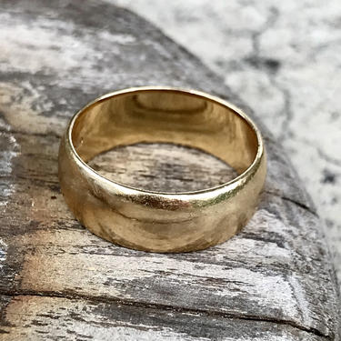 Vintage Men’s 14k Art Carved Yellow Gold Wedding Band Estate Jewelry Anniversary 
