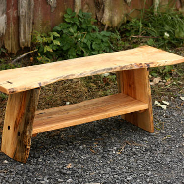 Live Edge Maple Slab Hall Bench 