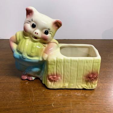 Vintage Hull Art Pottery Pig Planter 86 USA Art Pottery 1950s MCM Kitschy 