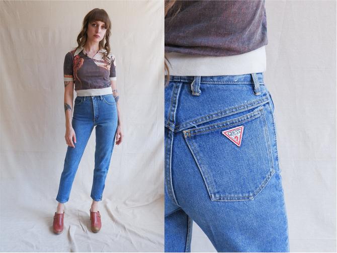 90s Guess Jeans Skinny Jeans Ankle Zipper Jeans High Waist 80s Denim Pants  Light Blue Tapered Leg 1990s Vintage 2xs Xxs -  Canada